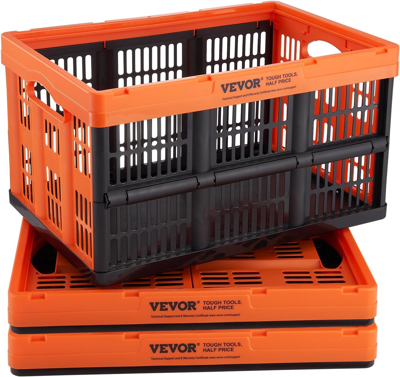 Collapsible storage crates for space-saving organization