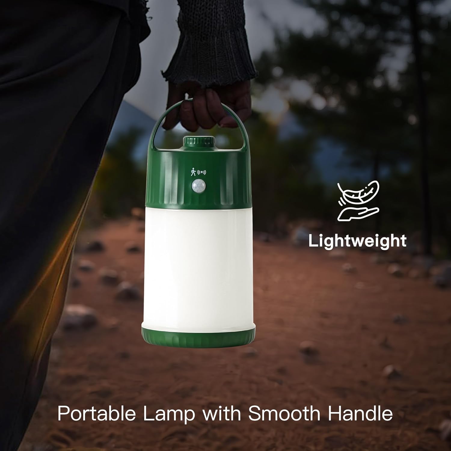 Motion-activated LED lantern for campsite security