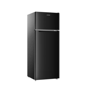 BANGSON 7.7 Cu.Ft Refrigerator with Freezer, Apartment Size Fridge with Top Freezer, Large Capacity, Energy Saving, Adjustable Thermostat, Low Noise, Black