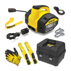 Champion Power Equipment 1100 lb. Portable 120-Volt Electric Winch Kit with Pulling and Lifting Capability