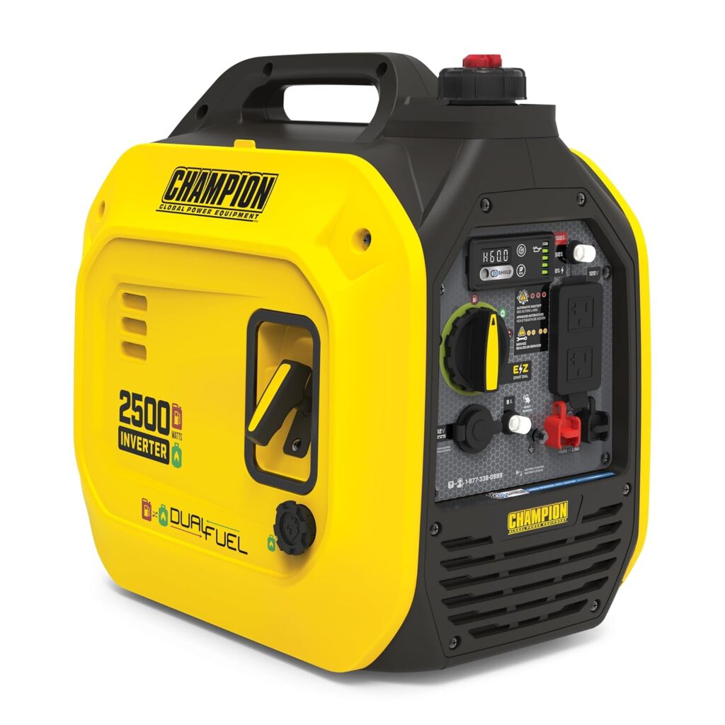 Champion Power Equipment 2500-Watt Dual Fuel Portable Inverter Generator with Quiet Technology and CO Shield Champion Power Equipment 2500-Watt Dual Fuel Portable Inverter Generator with Quiet Technology and CO Shield