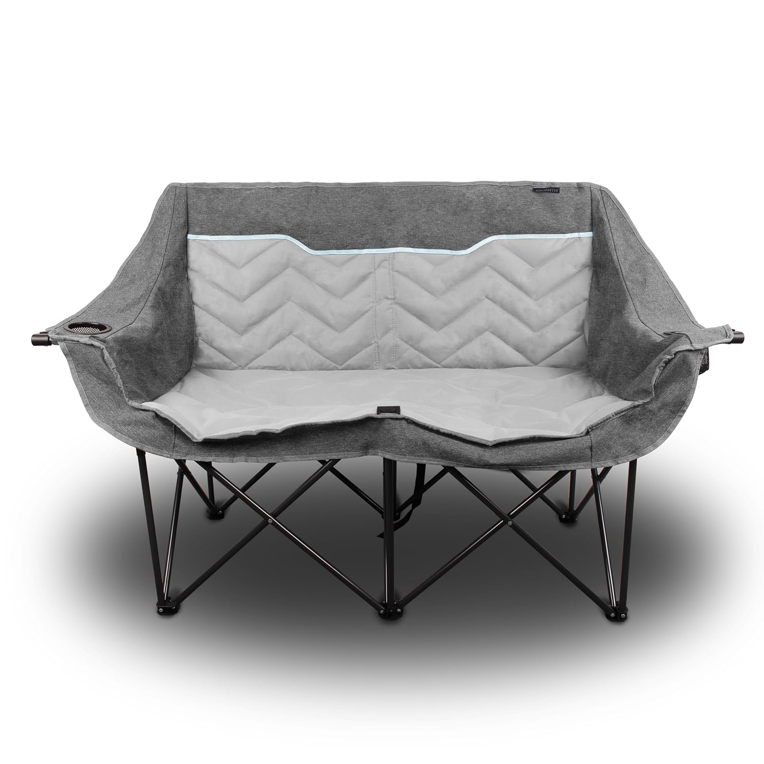 Double Camping Chair Camping Couch 2 Person Camping Chair, Folding Padded Loveseat for Two Adults, Outdoor Camp Foldable Seat Sofa for Lawn Bonfire, Portable Sillas for Living...