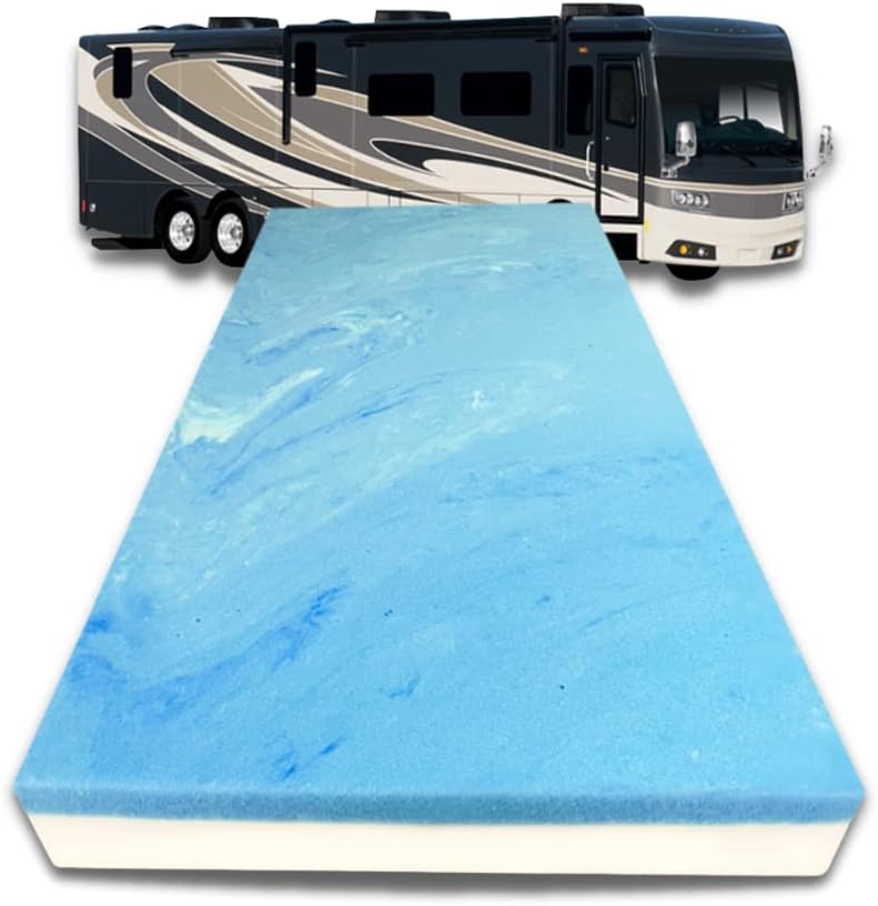 FoamRush 3-Inch Bunk (28" x 75") Gel Memory Foam RV Mattress Replacement, Medium Firm, Comfort, Pressure Relief Support, Made in USA, Travel Camper Trailer Truck, Cover Not...