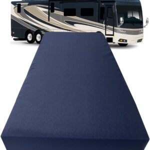 FoamRush 3-Inch Bunk (28" x 75") Gel Memory Foam RV Mattress Replacement with Canvas Navy Cover, Medium Firm, Made in USA, Camper Trailer, Removable Water-Resistant...
