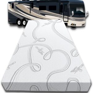 FoamRush 3-Inch Bunk (28" x 75") Gel Memory Foam RV Mattress Replacement with Cotton Cover, Medium Firm, Comfort, Pressure Relief Support, Made in USA, Travel Camper Trailer Truck