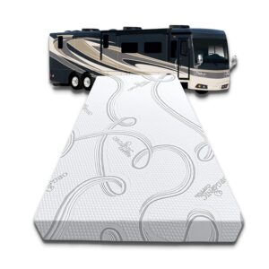 FoamRush 3-Inch Bunk (28" x 75") High Density Foam RV Mattress Replacement with Cotton Cover, Medium Firm, Pressure Relief Support, Travel Camper Trailer Truck, Made in USA,...