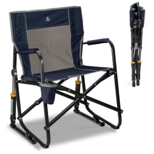 GCI Outdoor Freestyle Rocker Camping Chair | Portable Folding Rocking Chair with Solid, Durable Armrests, Drink Holder & Comfortable Backrest — Indigo Blue GCI Outdoor Freestyle Rocker Camping Chair | Portable Folding Rocking Chair with Solid, Durable Armrests, Drink Holder & Comfortable Backrest — Indigo Blue