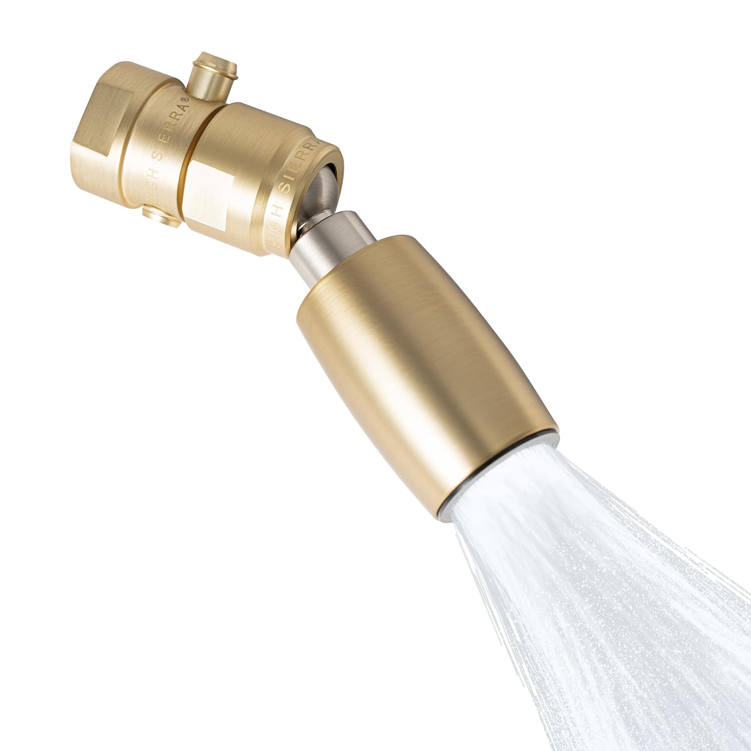 High Sierra® - CLASSIC™ Solid Metal 1.8 GPM Award Winning. Low Flow Shower Head with Trickle Valve. Lead-Free. Patented Nozzle Never Clogs - Brushed Gold Finish