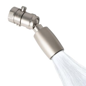 High Sierra® - CLASSIC™ Solid Metal 1.8 GPM Award Winning. Low Flow Shower Head with Trickle Valve. Lead-Free. Patented Nozzle Never Clogs - Brushed Nickel Finish High Sierra® - CLASSIC™ Solid Metal 1.8 GPM Award Winning. Low Flow Shower Head with Trickle Valve. Lead-Free. Patented Nozzle Never Clogs - Brushed Nickel Finish