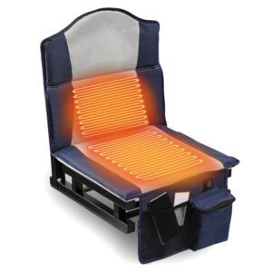 Tegeme Heated Stadium Seats for Bleachers with Back Support, Double Heated Bleacher Seat with Backrest, Portable Foldable Wide Chair with Large Pockets for Outdoor Sports, No...