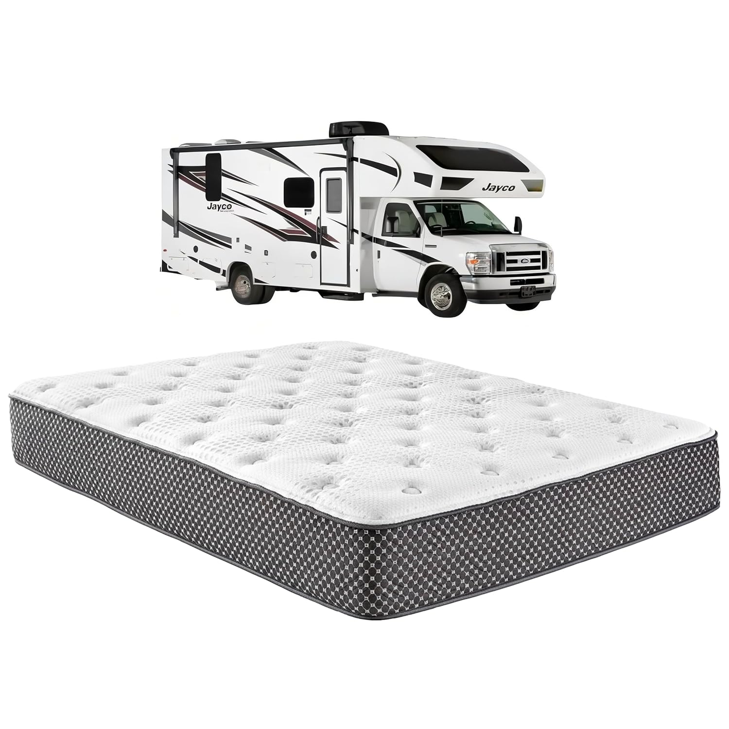 WanderRest Cool Hybrid 12" RV Mattress with Cooling Gel Memory Foam (Cali king-72x84) Plush-Medium