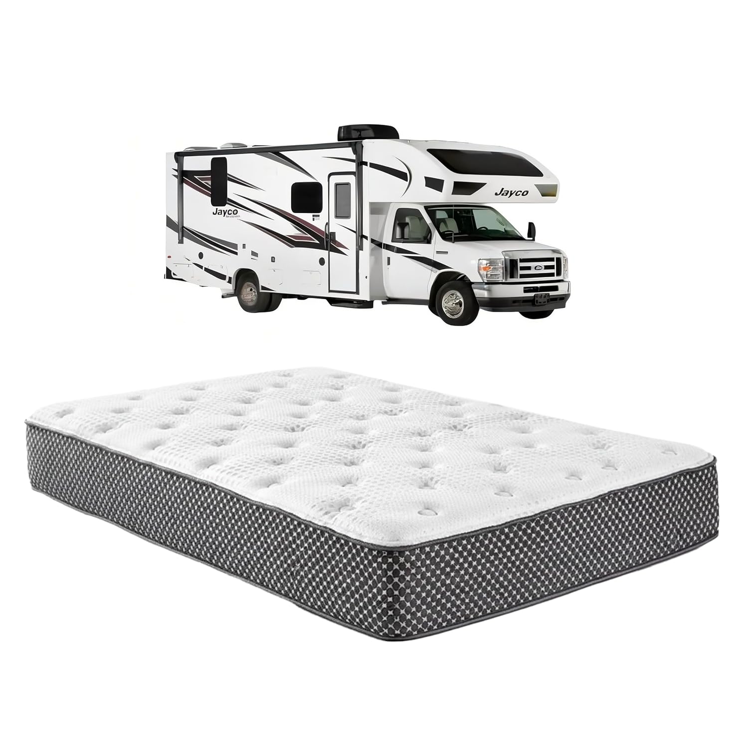 WanderRest Cool Hybrid 12" RV Mattress with Cooling Gel Memory Foam (Short Full-48x74) Plush-Medium